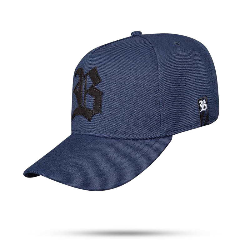 Boné Azul Marinho Strapback Logo Preto