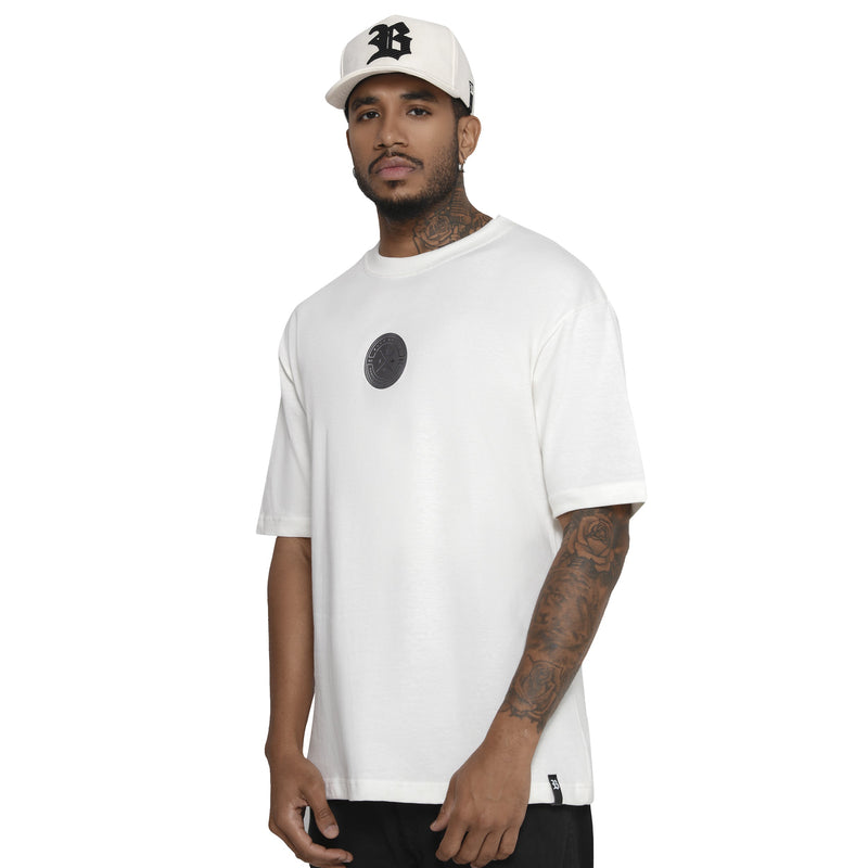 Camiseta Oversized Off White Zero Um Preto Fosco