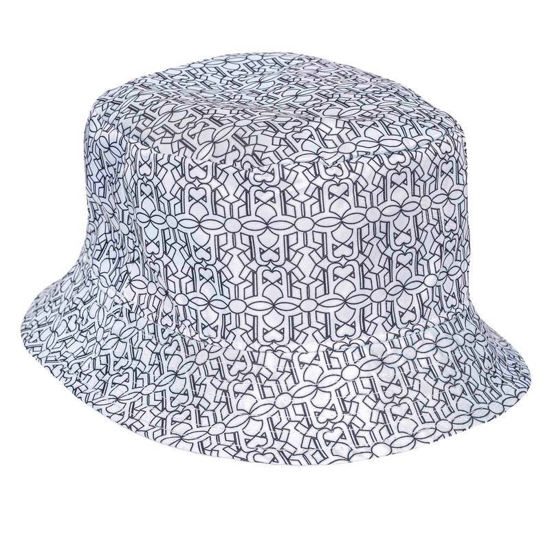 Bucket Hat Dupla Face - Branca Alto Relevo Preto e White Details