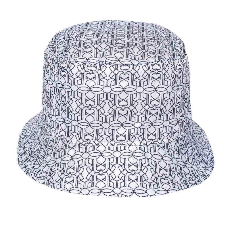 Bucket Hat Dupla Face - Branca Alto Relevo Preto e White Details