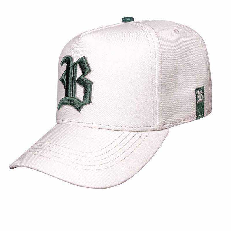 Boné Off White Snapback Alto Relevo Verde