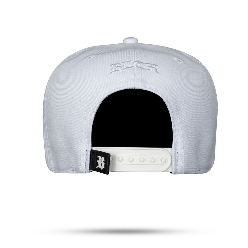 Boné Branco Snapback Flúor Resping Contra Aba Azul