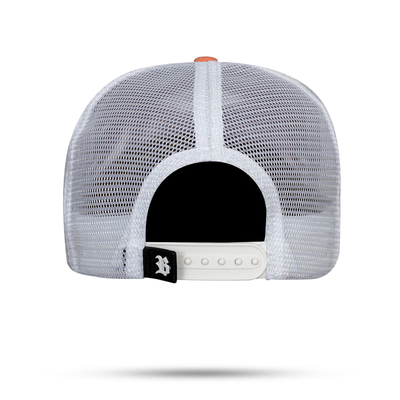 Boné Snapback Trucker Basic Coral e Branco