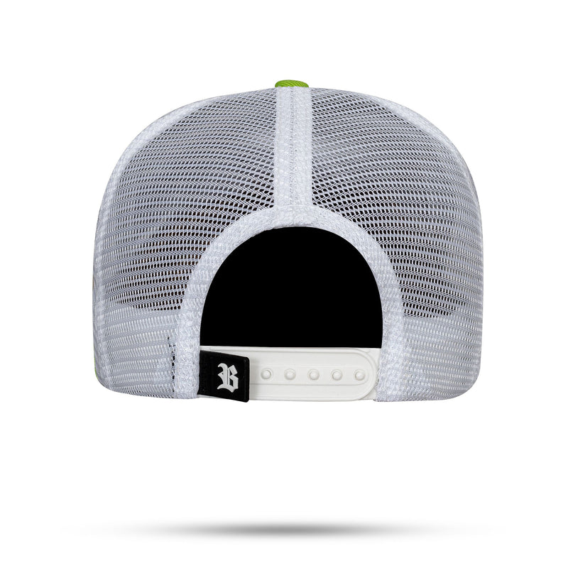 Boné Snapback Trucker Basic Verde Limão e Branco