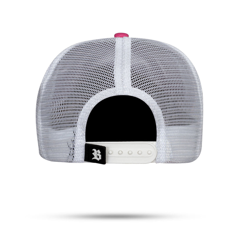 Boné Snapback Trucker Basic Pink e Branco