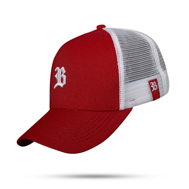 Boné Snapback Trucker Basic Vermelho e Branco