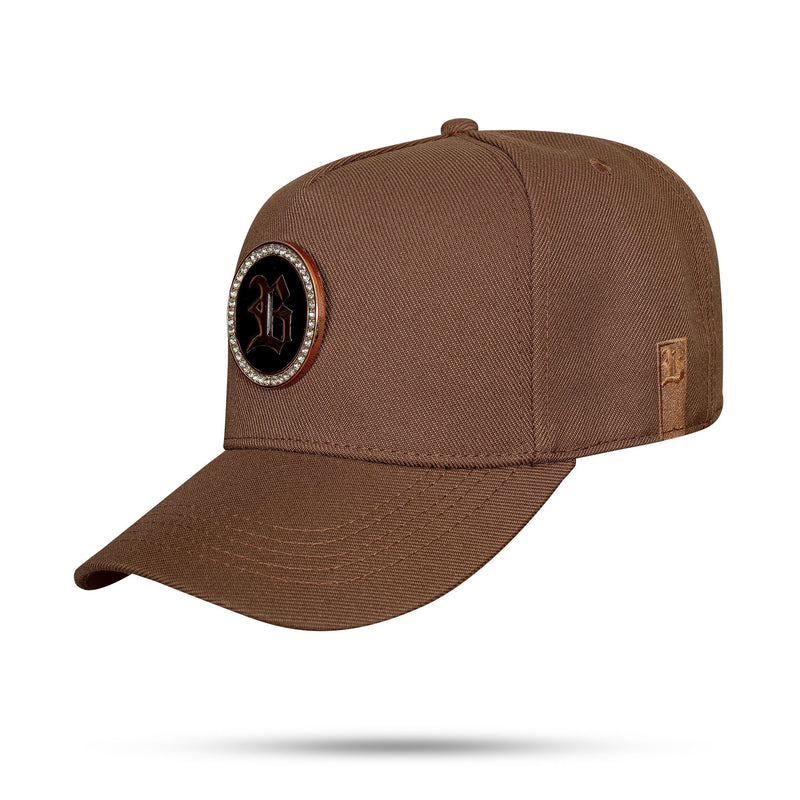 Boné Marrom Chocolate Snapback Metal Circle Cobre