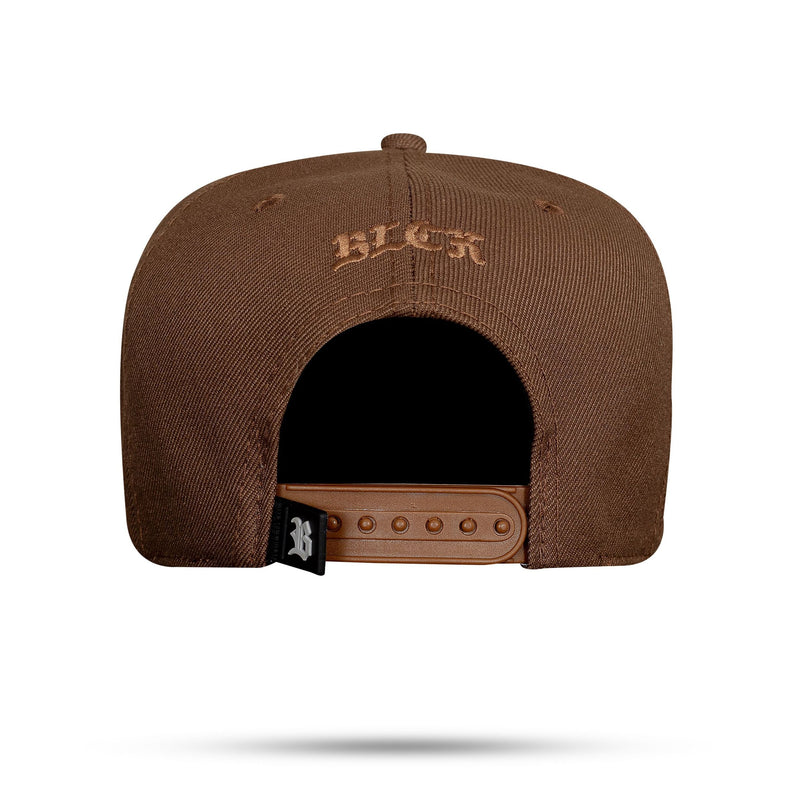 Boné Marrom Chocolate Snapback Metal Circle Cobre