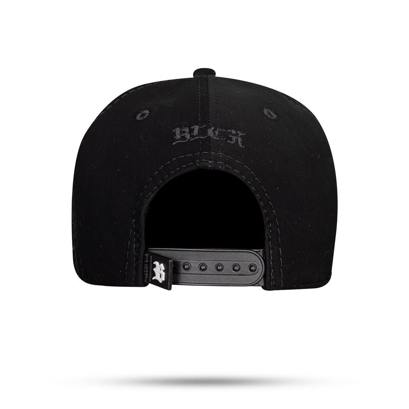 Boné Preto Snapback Nobuck Metal Circle White