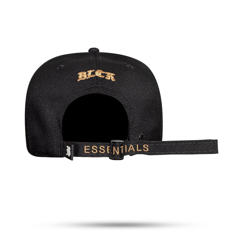 Boné Preto Strapback Essentials Logo Caramelo