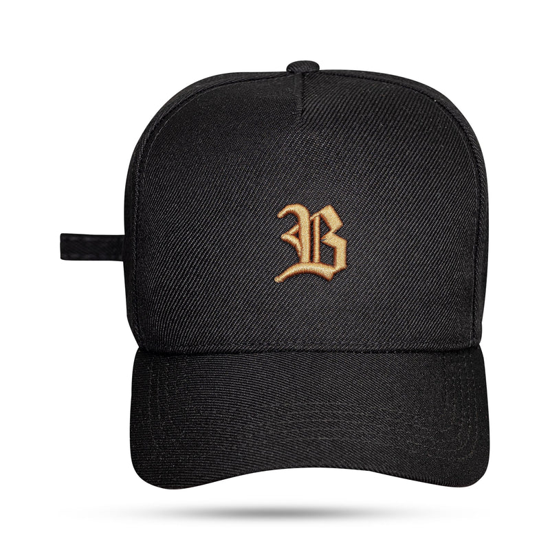 Boné Preto Strapback Essentials Logo Caramelo