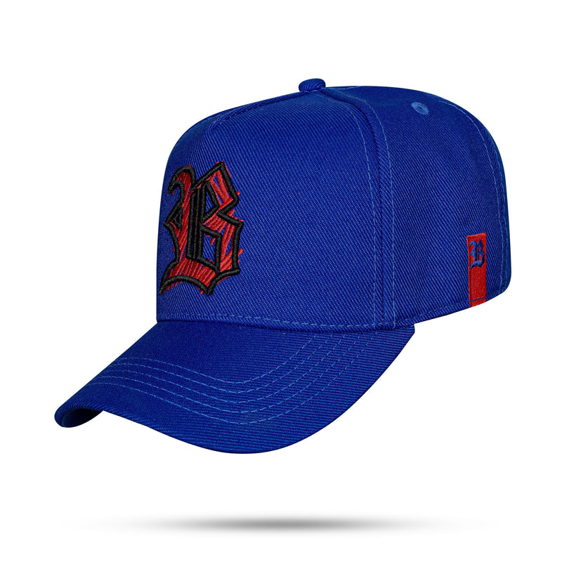 Boné Azul Royal Snapback Scratch Vermelho