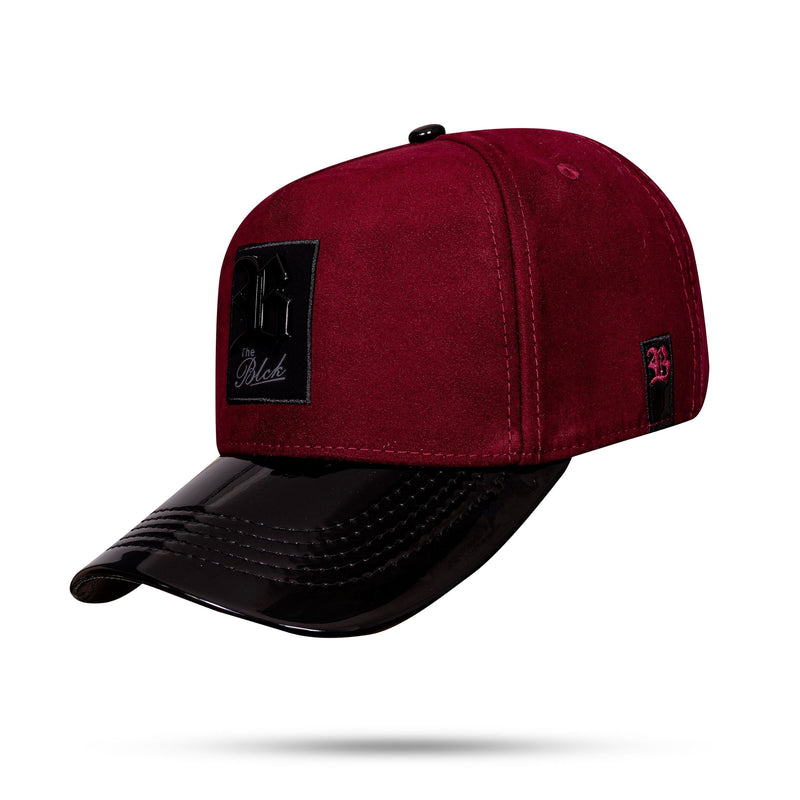 Boné Snapback Vinho Suede Aba Piano Logo Metal