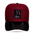 Boné Snapback Vinho Suede Aba Piano Logo Metal