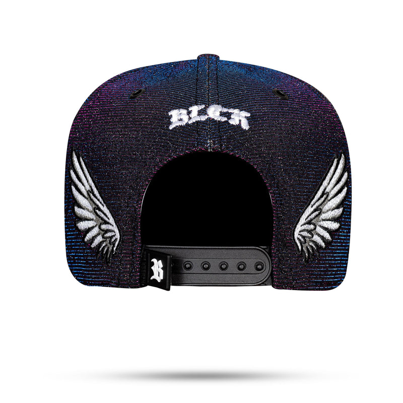 Boné Preto Snapback 3D Bright Rosa Azul Wings