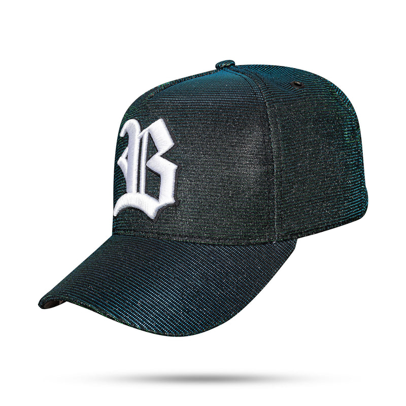 Boné Preto Snapback 3D Bright  Azul Verde Wings