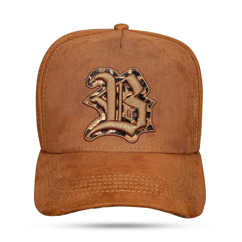 Boné Marrom Chocolate Snapback Suede Animal Print Marrom