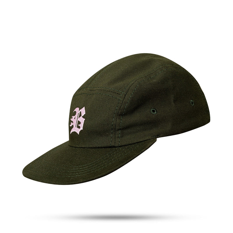 Boné Five Panel Verde Musgo B Rosa