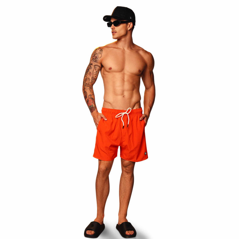 Shorts Praia Básico Laranja