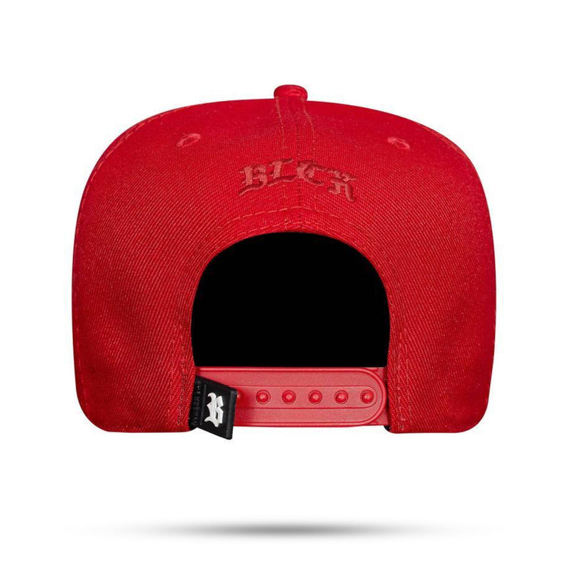 Boné Snapback Vermelho Metal Circle Silver