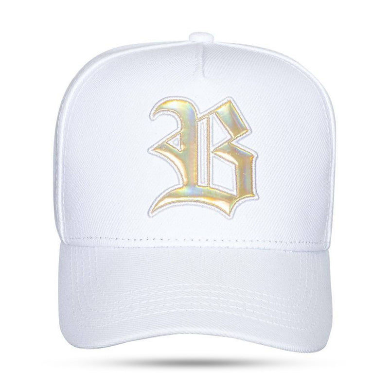 Boné Snapback White Logo Holografic Gold