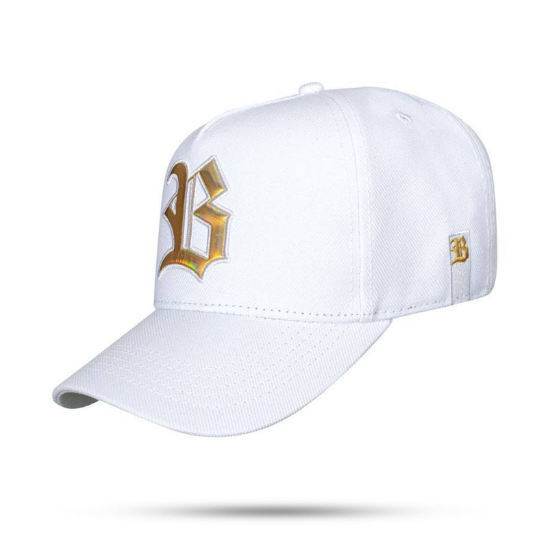 Boné Snapback White Logo Holografic Gold