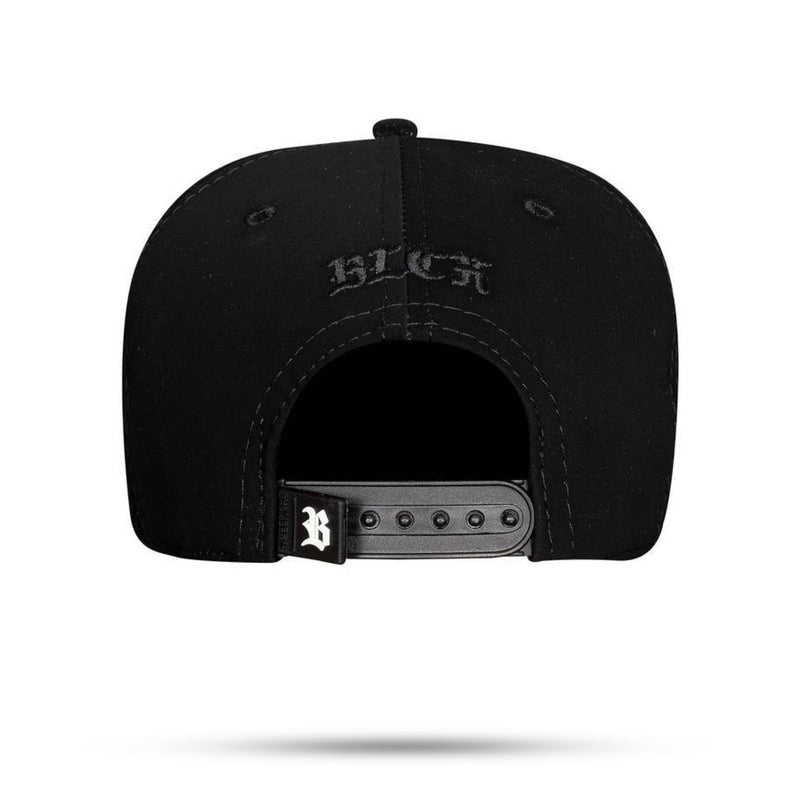 Boné Snapback Nobuck Preto Metal Gold Black