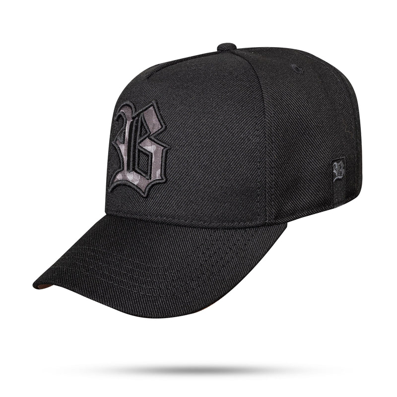 Boné Preto Snapback Contour Camuflado