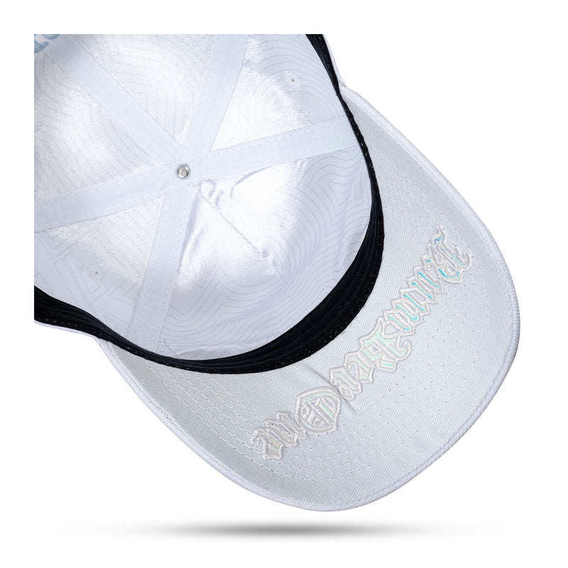 Boné Branco Snapback Logo Holográfico Prata 2.0