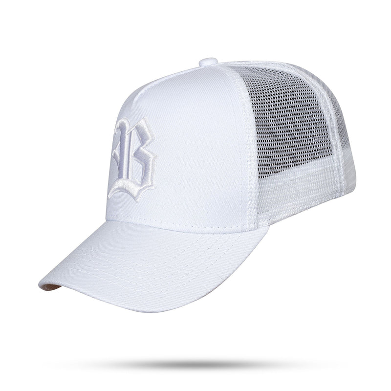 Boné Branco Snapback Trucker Alto Relevo