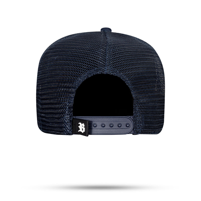 Boné Azul Marinho Snapback Trucker Alto Relevo