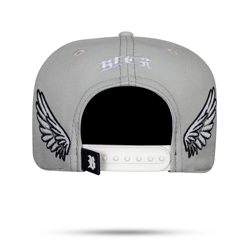 Boné Cinza Claro Snapback New Wings