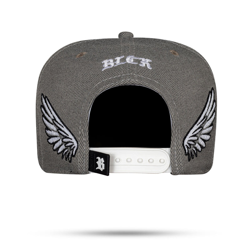 Boné Cinza Mescla Snapback New Wings