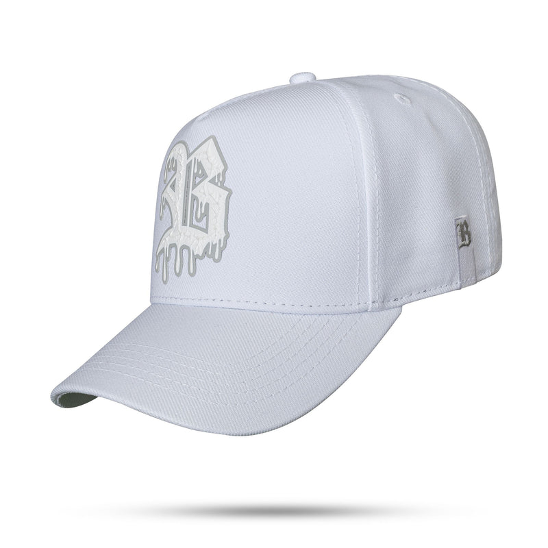 Boné Branco Snapback Logo Escorrido Texture