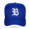 Boné Azul Royal Snapback Trucker Laser Logo Branco