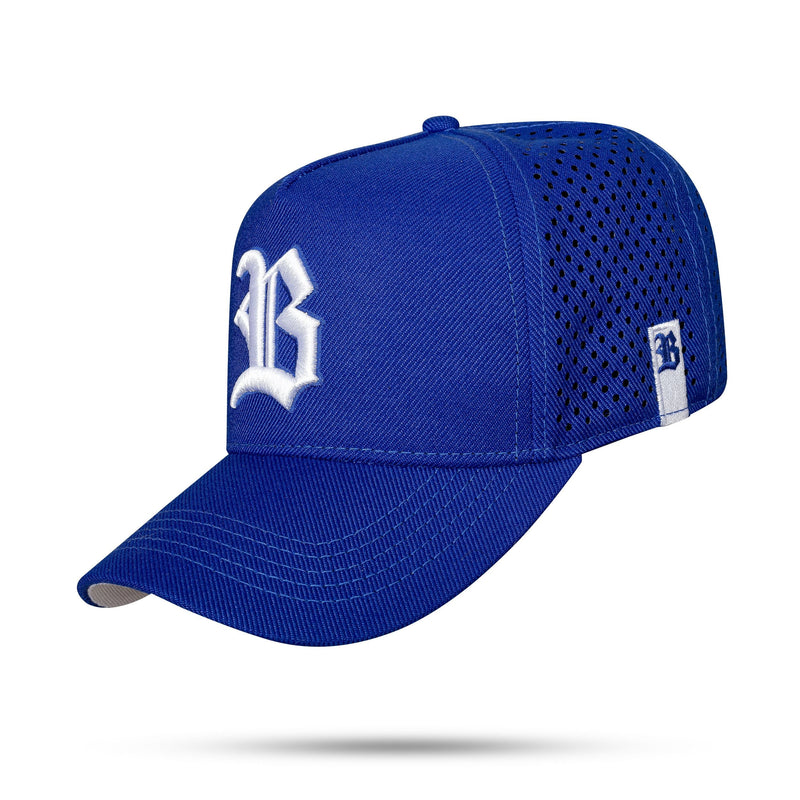 Boné Azul Royal Snapback Trucker Laser Logo Branco