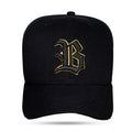 Boné Preto Snapback Alto Relevo Contour Dourado