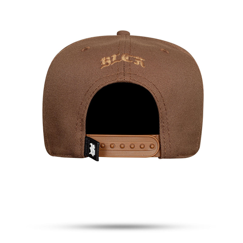 Boné Marrom Chocolate Snapback Logo Alto Relevo New