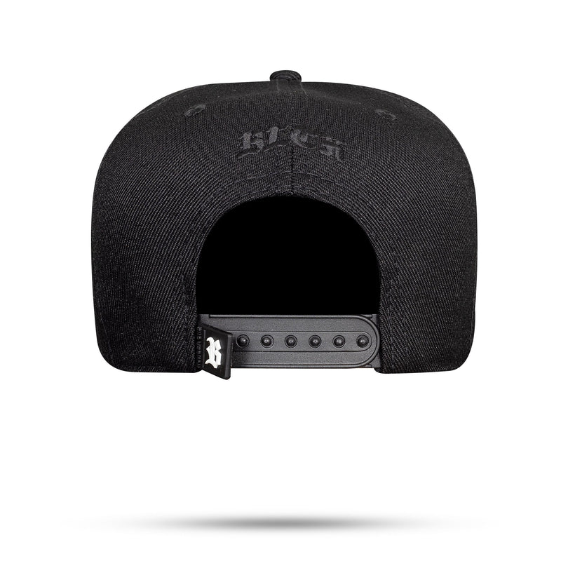 Boné Preto Snapback Verniz Hand Cinza