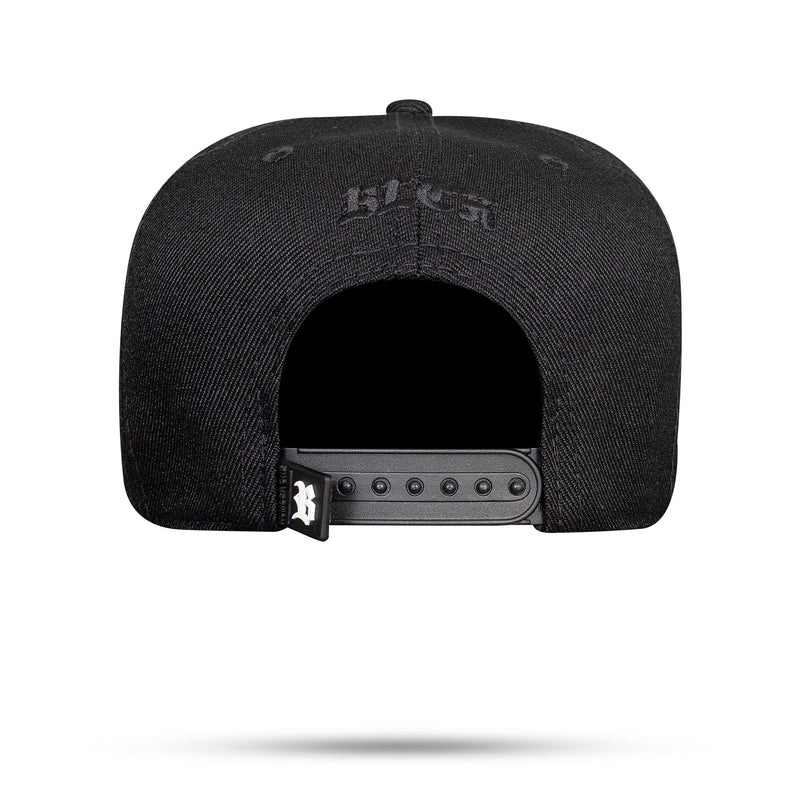 Boné Preto Snapback Verniz Hand Amarela