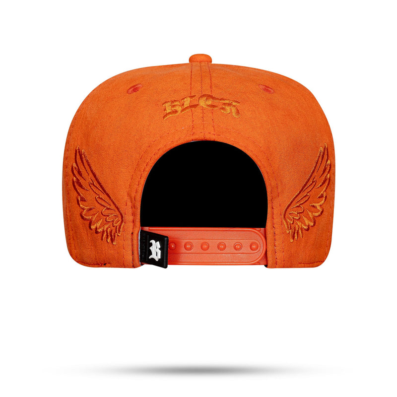 Boné Laranja Snapback Suede New Wings