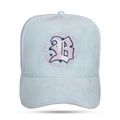 Boné Azul Claro Snapback Suede Logo Pink Star