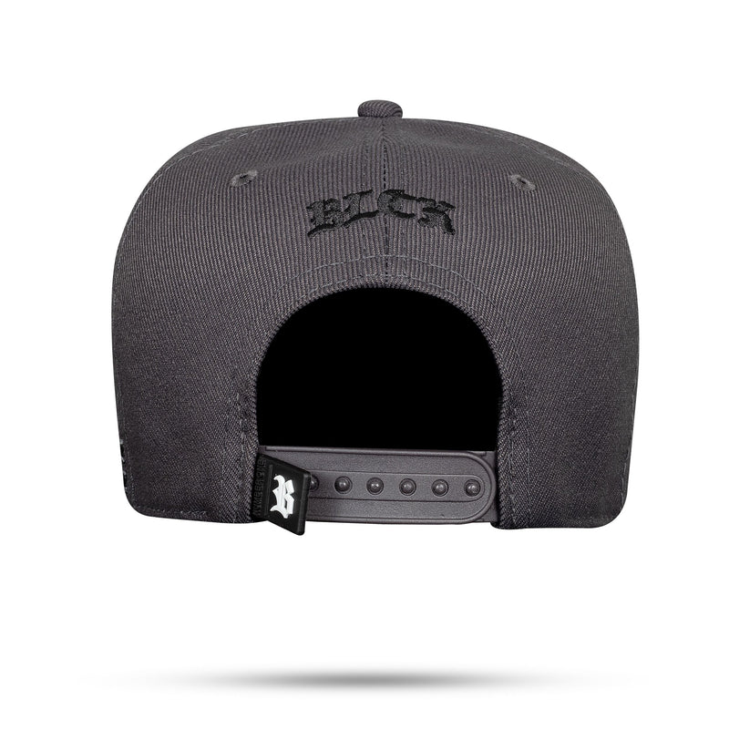 Boné Cinza Grafite Snapback Follow Holográfico Preto