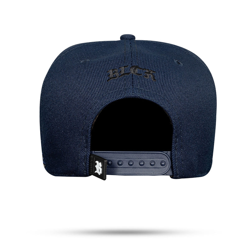 Boné Azul Marinho Snapback Follow Holográfico Preto