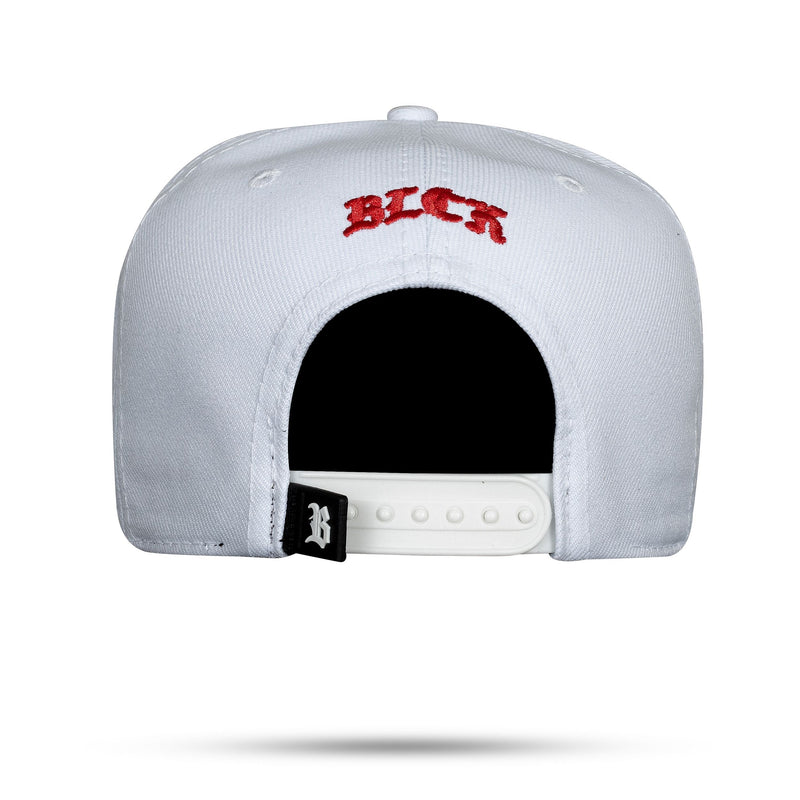 Boné Branco Snapback Quadrado Metal White