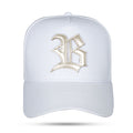 Boné Branco Snapback Logo Alto Relevo Verniz Dourado Old