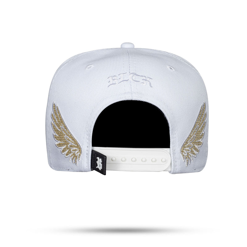 Boné Branco Snapback Wings Shine Dourado