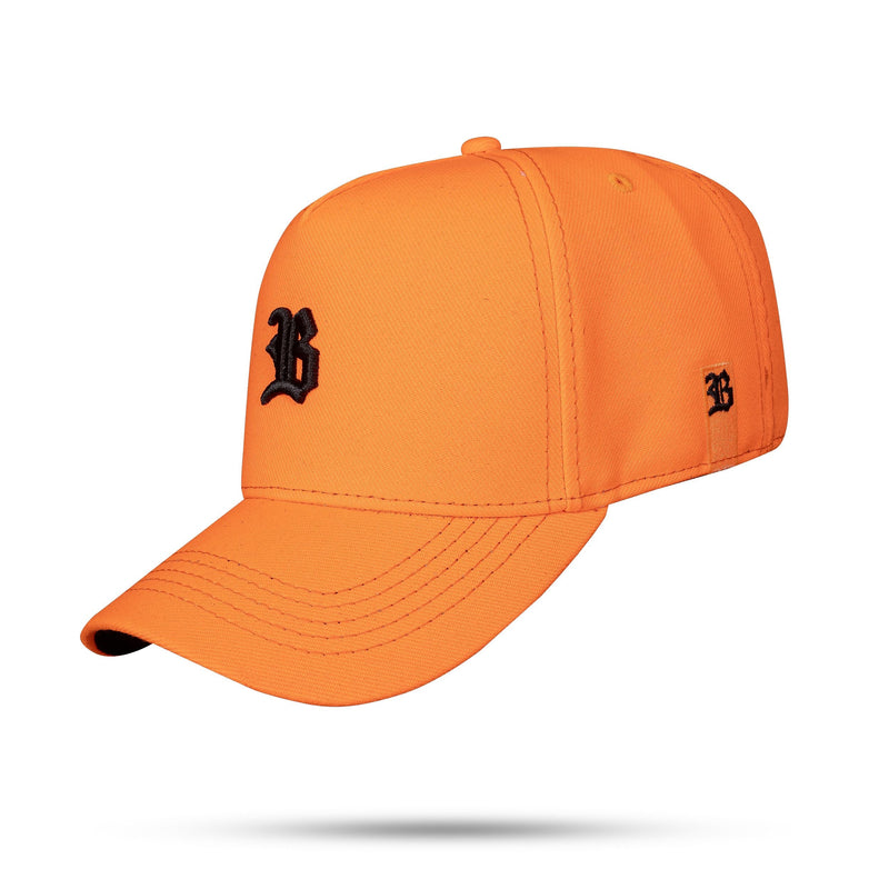 Boné Laranja Fluor Snapback Basic Contra Aba Preta