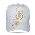 Boné Branco Snapback Paint Dourado