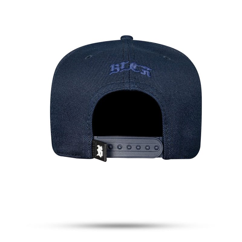 Boné Azul Marinho Snapback Quadrado Metal Gold